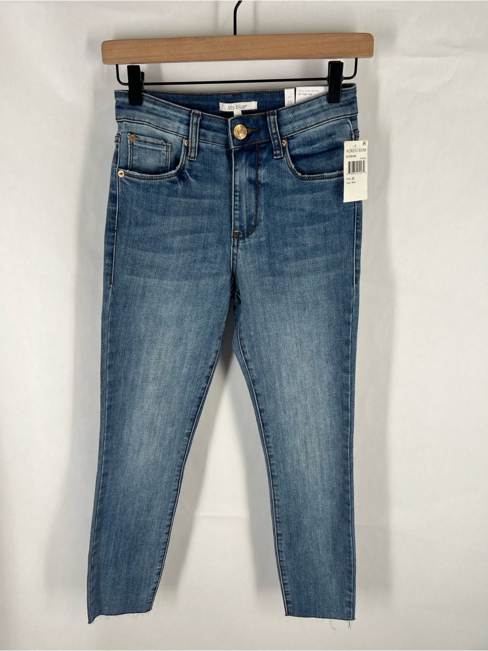 NWT STS Blue Ellie High Rise Crop Skinny Jeans Raw Hem Size 25